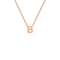 9K Rose Gold 'B' Initial Adjustable Letter Necklace 38/43cm