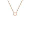 9K Rose Gold 'O' Initial Adjustable Letter Necklace 38/43cm