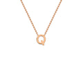 9K Rose Gold 'Q' Initial Adjustable Letter Necklace 38/43cm