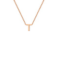 9K Rose Gold 'T' Initial Adjustable Letter Necklace 38/43cm
