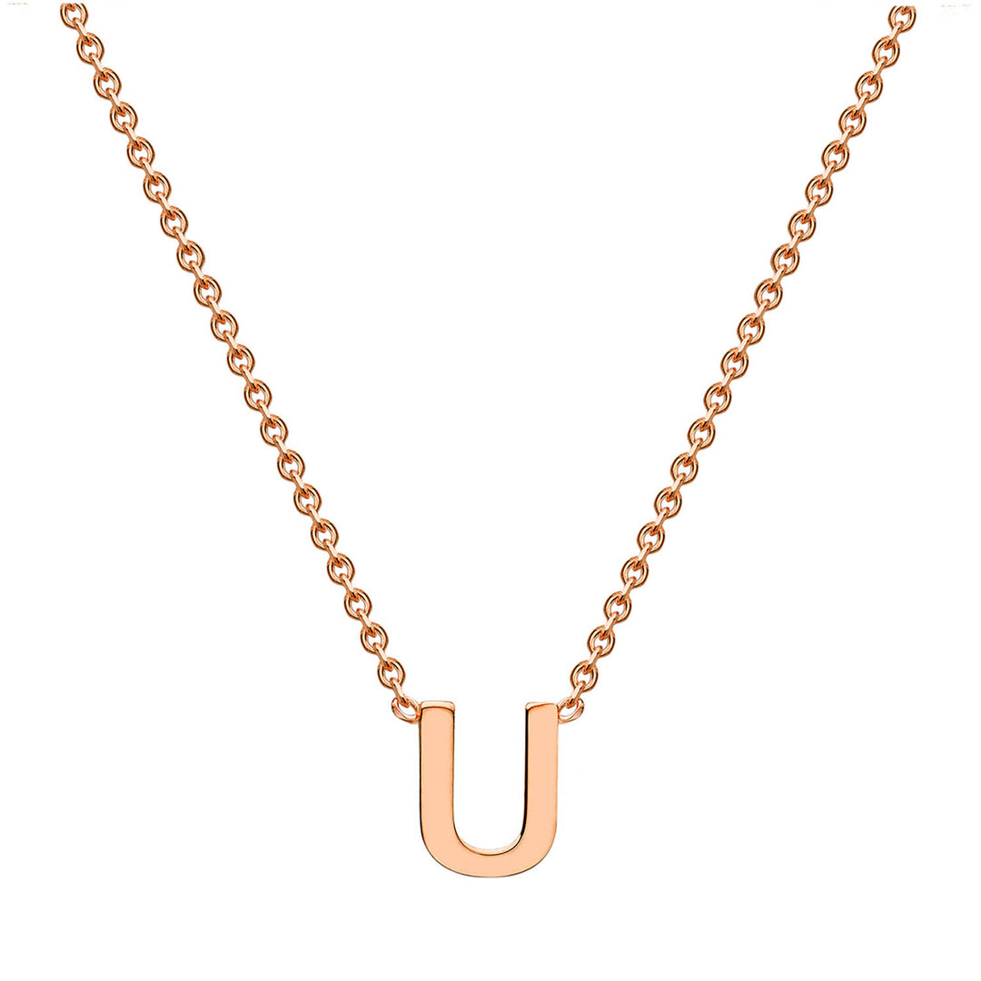 9K Rose Gold 'U' Initial Adjustable Letter Necklace 38/43cm - image 2