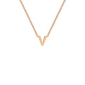 9K Rose Gold 'V' Initial Adjustable Letter Necklace 38/43cm