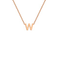 9K Rose Gold 'W' Initial Adjustable Letter Necklace 38/43cm