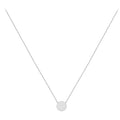 9K White Gold 10mm Disc Adjustable Necklace 41cm-43cm