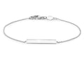 9K White Gold 3mm x 20mm Horizontal-Bar Adjustable Bracelet 18cm-19cm