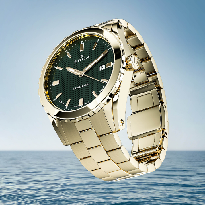 Edox Grand Ocean Green Dial 42mm Watch