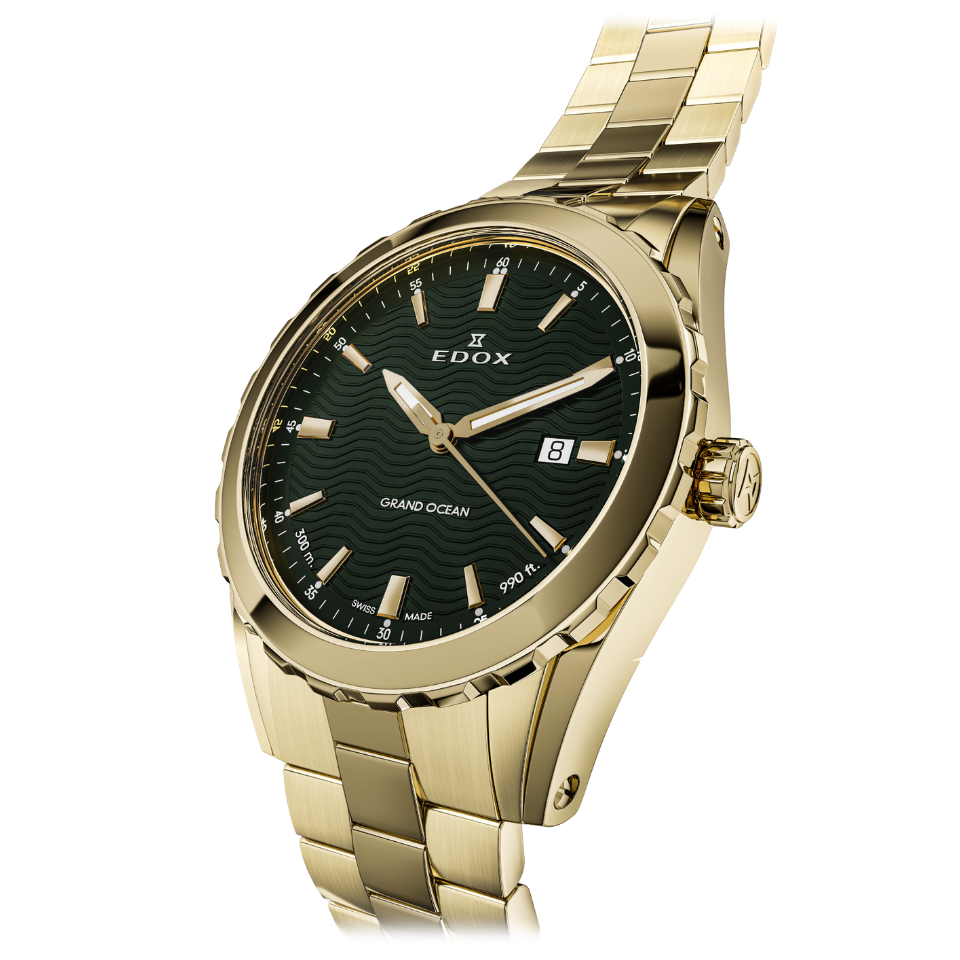 Edox Grand Ocean Green Dial 42mm Watch