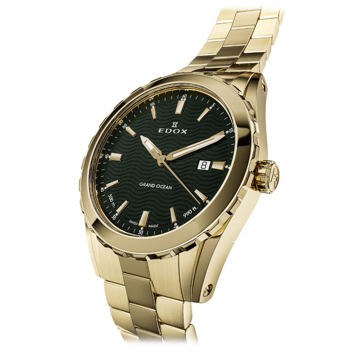 Edox Grand Ocean Green Dial 42mm Watch