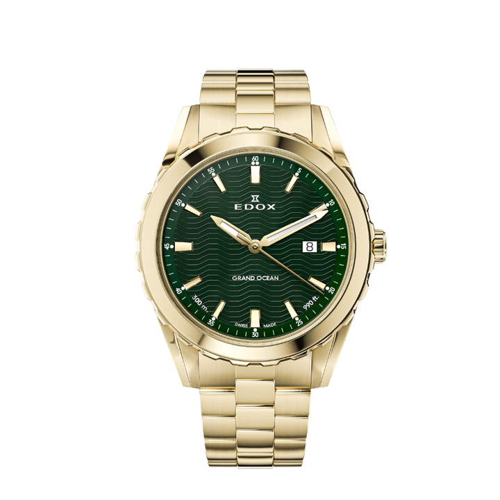 Edox Grand Ocean Green Dial 42mm Watch
