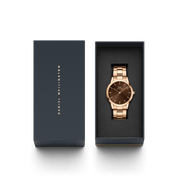 Daniel Wellington Iconic Link Amber 40 Rose Gold & Brown Watch