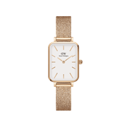 Daniel Wellington Quadro 20X26 Pressed Melrose Rose Gold & White Watch