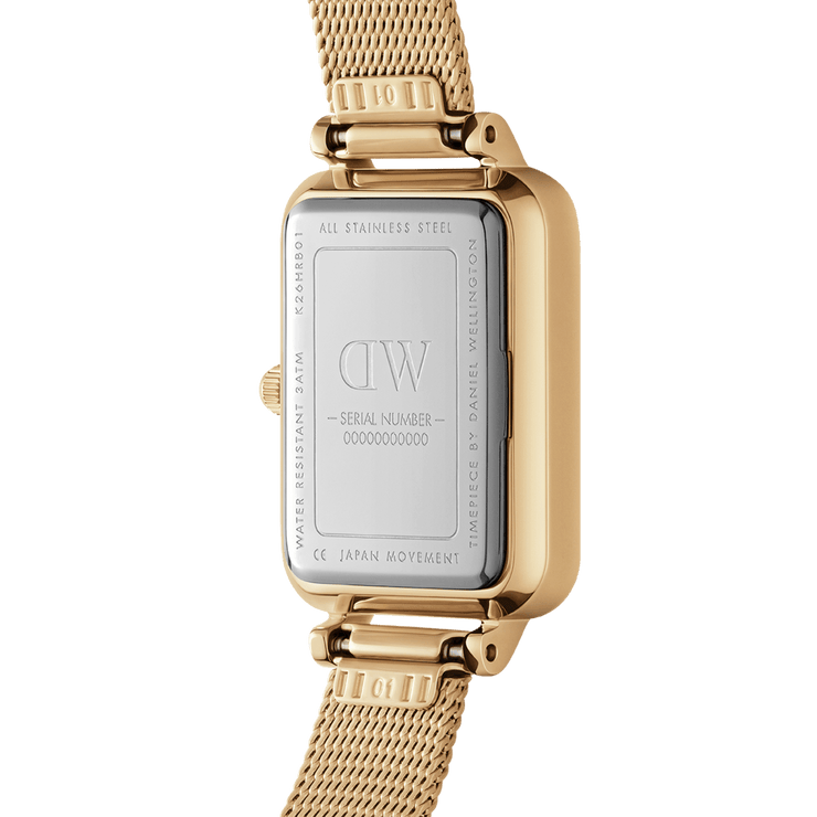 Daniel Wellington Quadro 20X26 Pressed Evergold Lumine Gold & White Watch