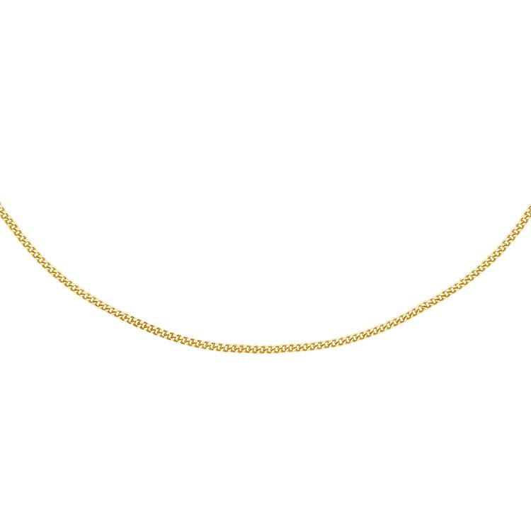 18K Yellow Gold Solid Diamond Cut Curb Chain | The Jewellery Boutique