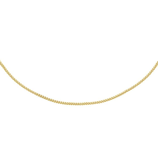 18K Yellow Gold Solid Diamond Cut Curb Chain 40cm | The Jewellery Boutique