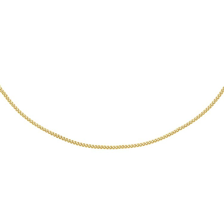 18K Yellow Gold Solid Diamond Cut Curb Chain 40cm | The Jewellery Boutique