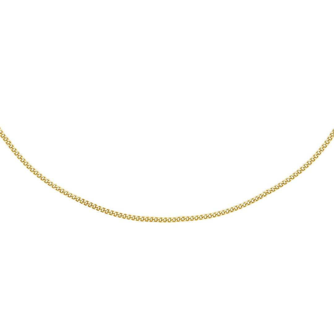 9K Yellow Gold 25 Diamond Cut Curb Chain