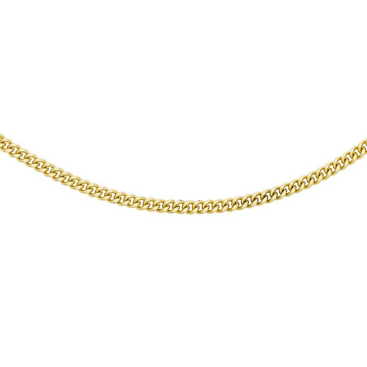 18K Yellow Gold Solid Diamond Cut Curb Chain 50cm | The Jewellery Boutique