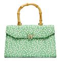 Evie Collection Large Bag with Green Leaves Print