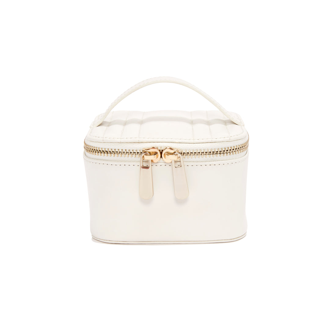 Maria Zip Jewellery Cube White