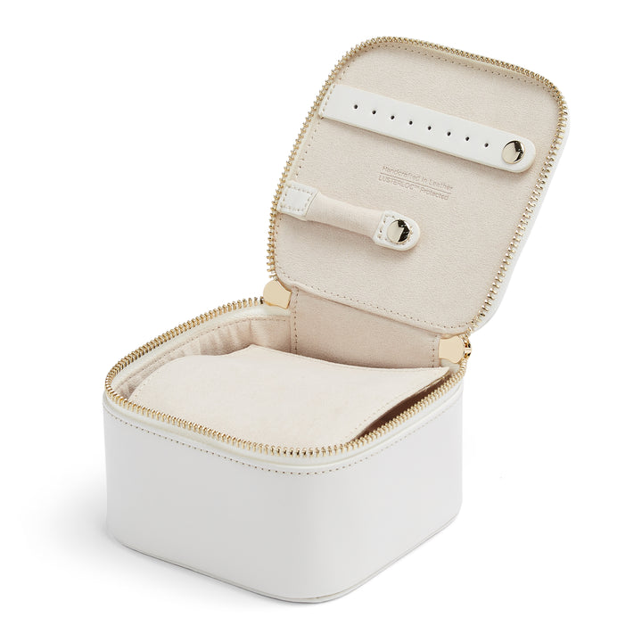 Maria Zip Jewellery Cube White