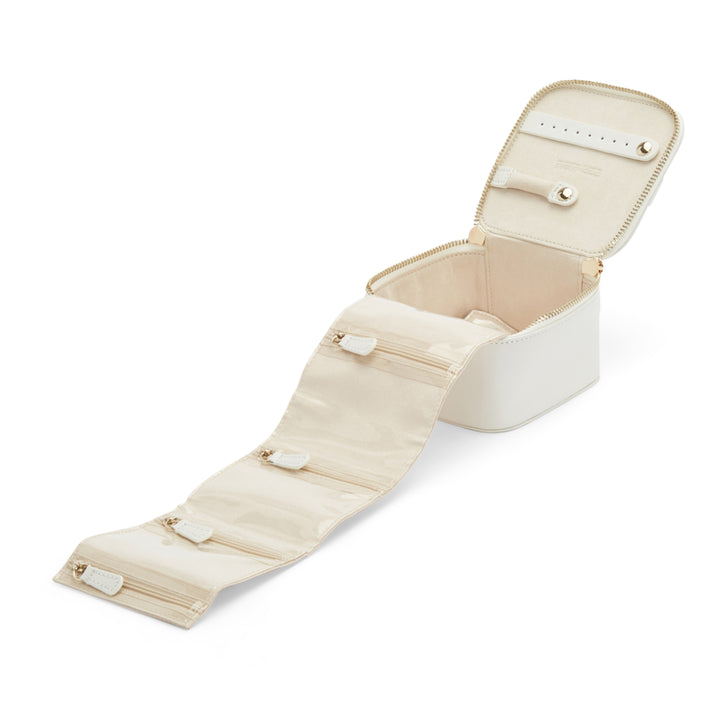 Maria Zip Jewellery Cube White