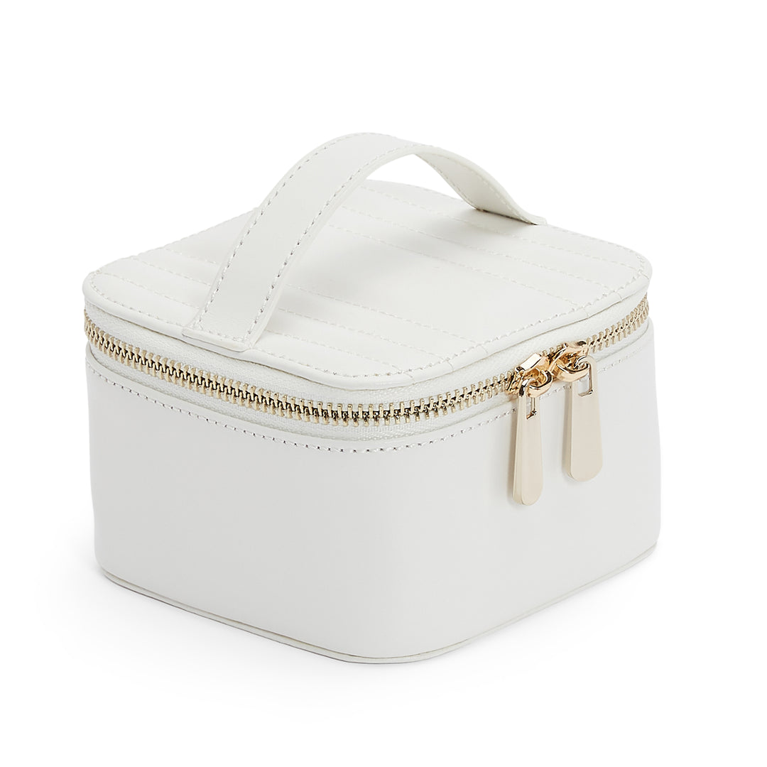 Maria Zip Jewellery Cube White