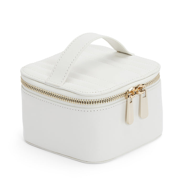 Maria Zip Jewellery Cube White