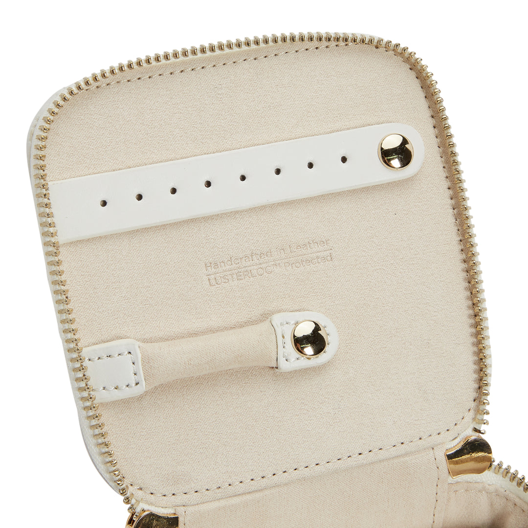 Maria Zip Jewellery Cube White