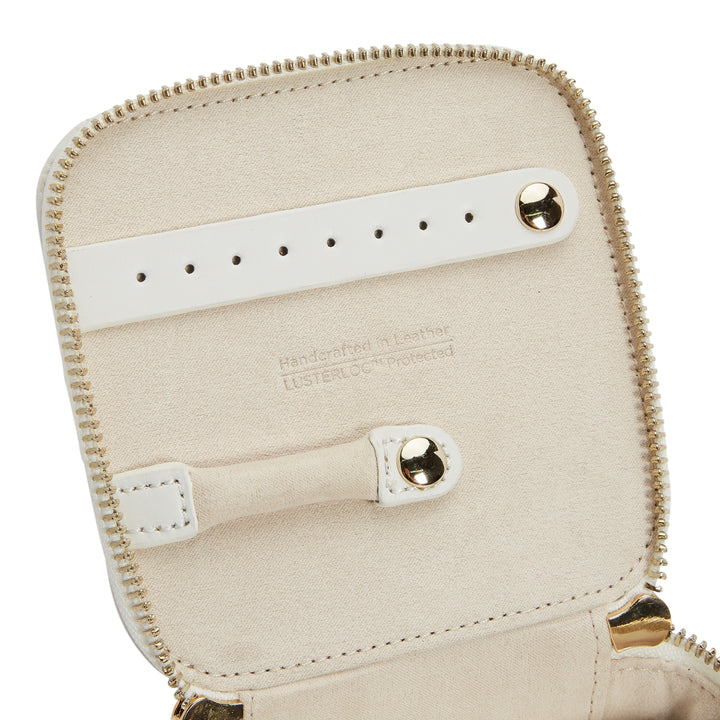 Maria Zip Jewellery Cube White