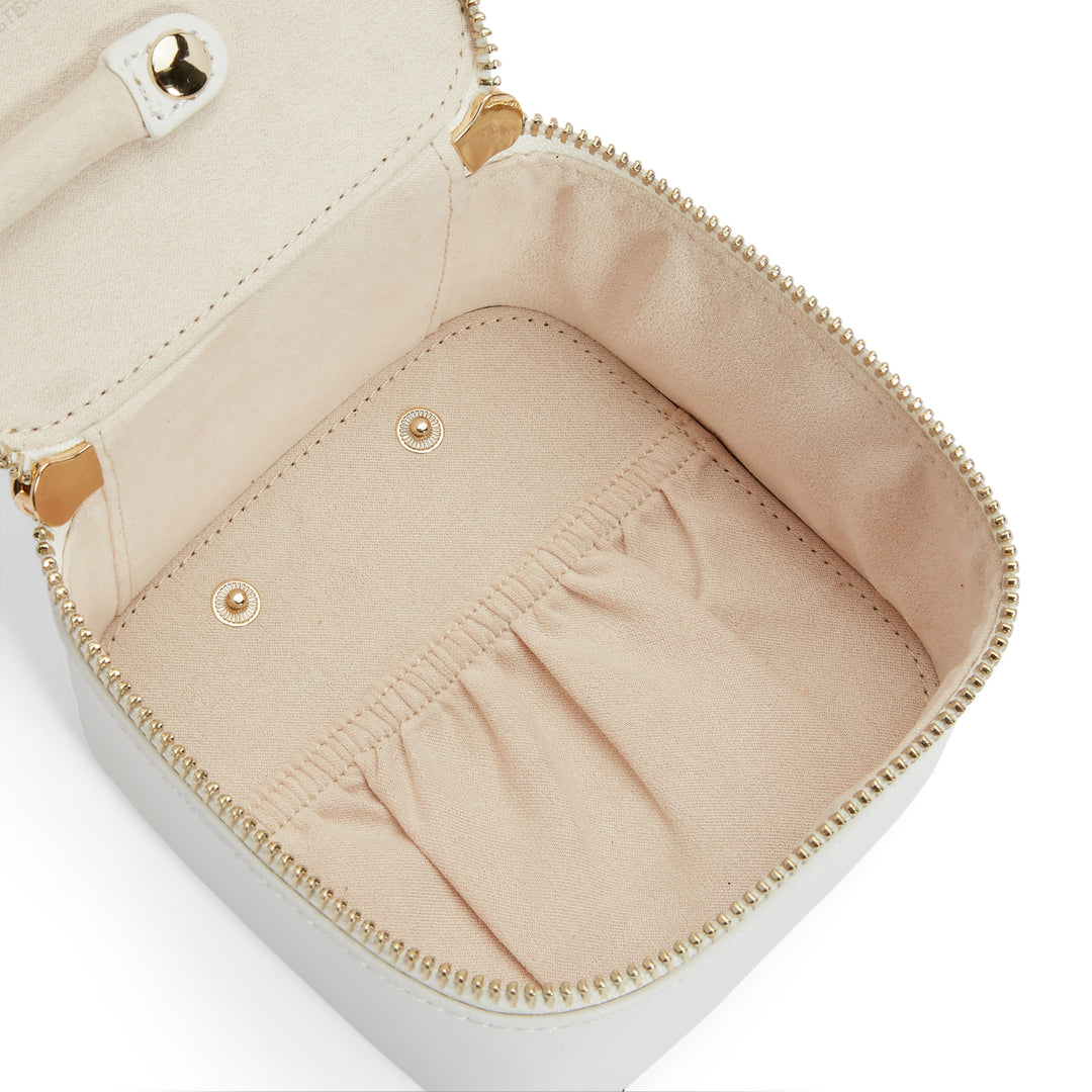 Maria Zip Jewellery Cube White