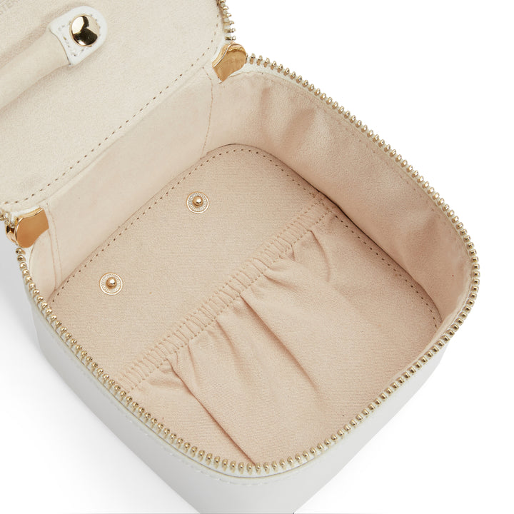Maria Zip Jewellery Cube White