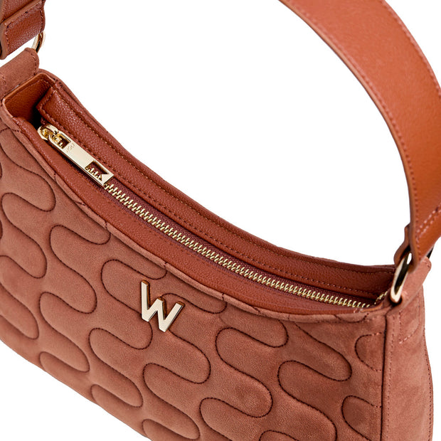 Wolf Mimi Swirl Shoulder Bag with Scarf Nutshell Brown