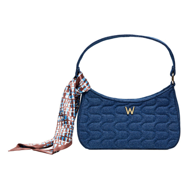 Wolf Mimi Swirl Shoulder Bag with Scarf Denim