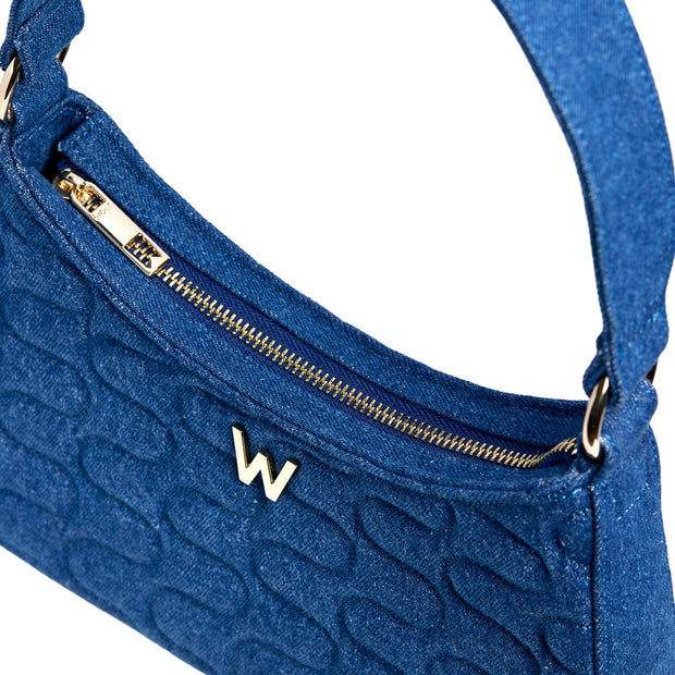 Wolf Mimi Swirl Shoulder Bag with Scarf Denim