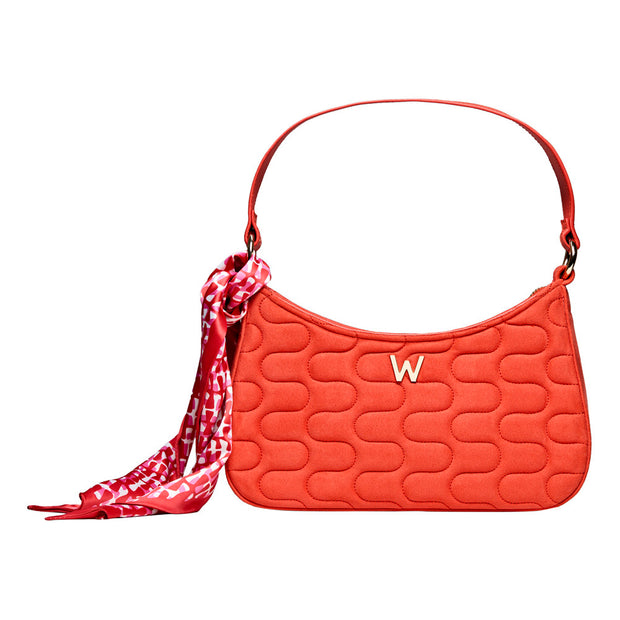 Wolf Mimi Swirl Shoulder Bag with Scarf Radiant Red