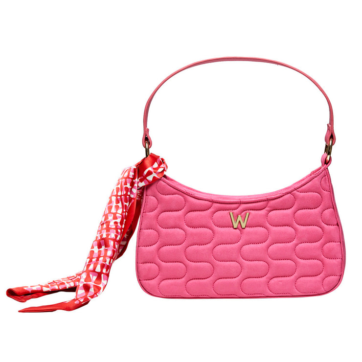 Wolf Mimi Swirl Shoulder Bag with Scarf Pink Flash