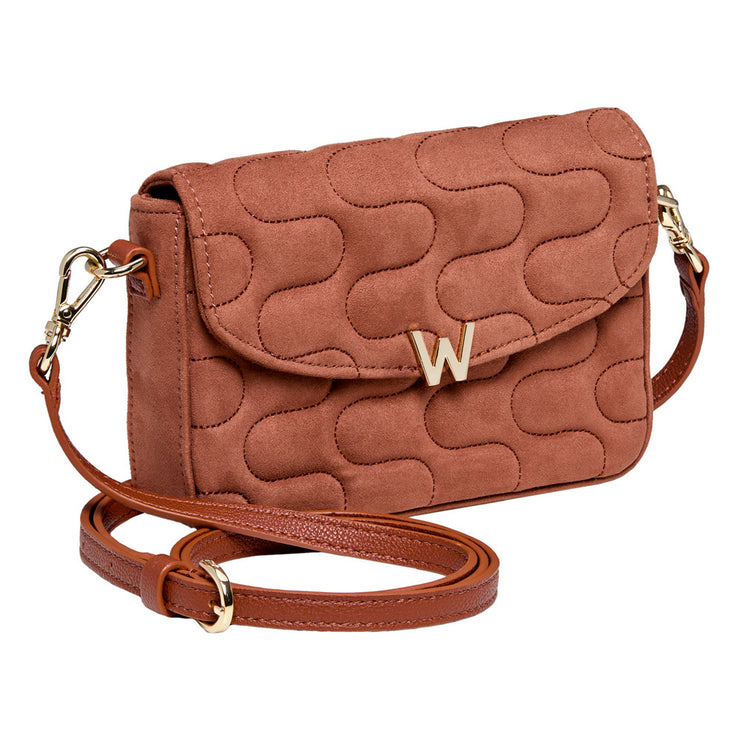 Wolf Mimi Swirl Cross Body Bag with Scarf Nutshell Brown