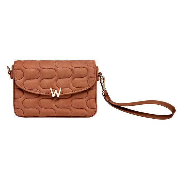 Wolf Mimi Swirl Cross Body Bag with Scarf Nutshell Brown