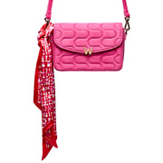 Wolf Mimi Swirl Cross Body Bag with Scarf Pink Flash