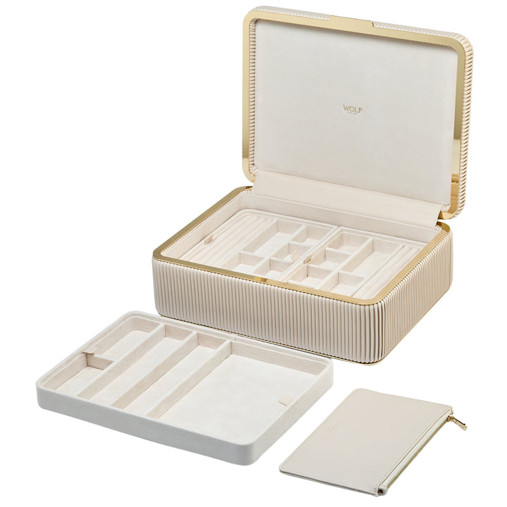 Wolf Bella Large Jewellery Box Bone