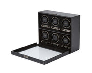 Wolf British Racing 6 Piece Watch Winder Black