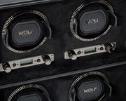 Wolf British Racing 6 Piece Watch Winder Black