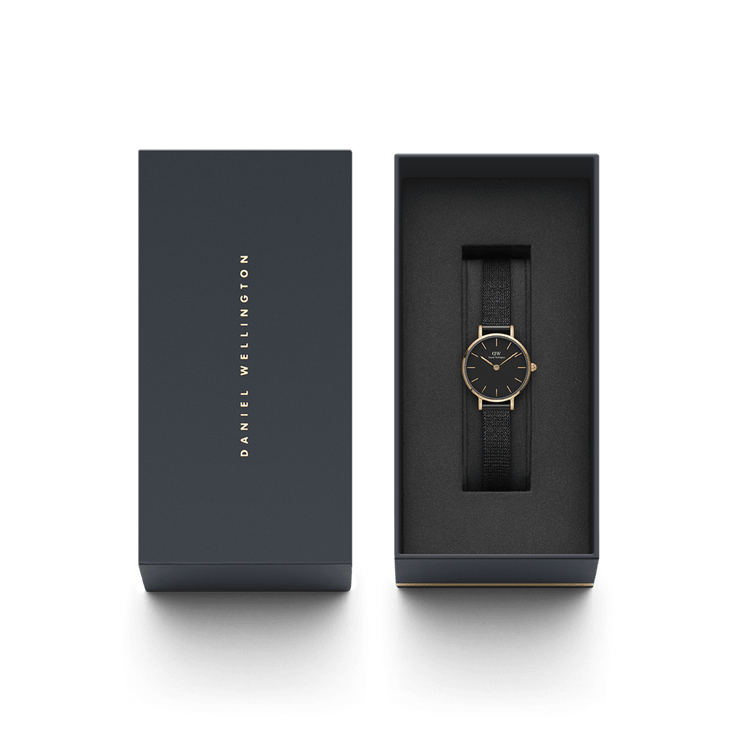 Daniel Wellington Petite 24 Pressed Ashfield Rose Gold & Black Watch