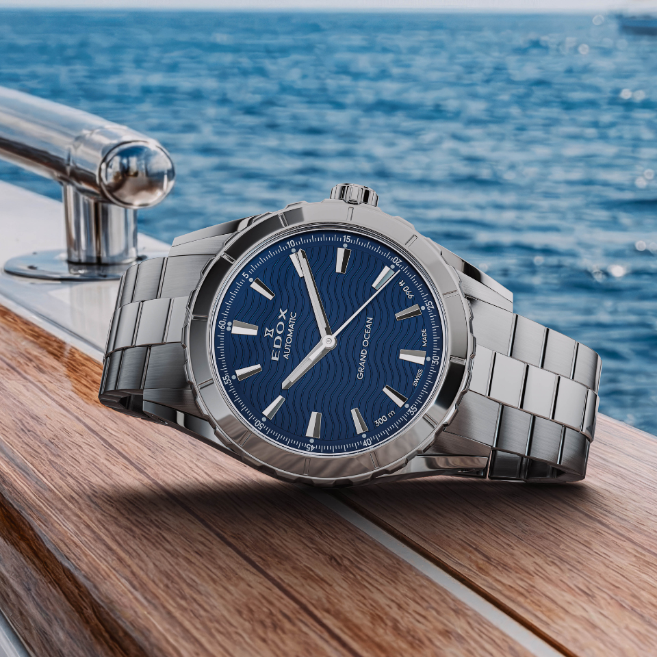 Edox Grand Ocean Automatic Blue Dial 40mm Watch