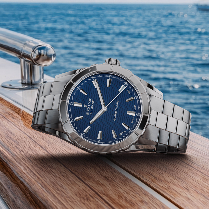 Edox Grand Ocean Automatic Blue Dial 40mm Watch