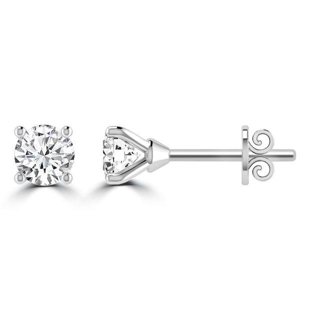0.33ct GH I1 Diamond 4 Claw Studs in 9K White Gold