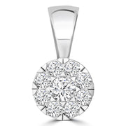 Cluster Diamond Pendant with 0.25ct Diamonds in 9K White Gold - 9WPCLUS25GH