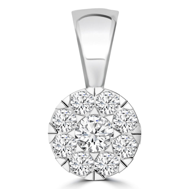 Cluster Diamond Pendant with 0.33ct Diamonds in 9K White Gold - 9WPCLUS33GH