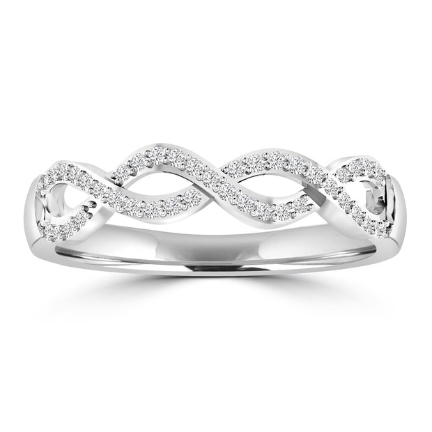 0.25ct GH I1 Diamond Infinity Ring in 9K White Gold