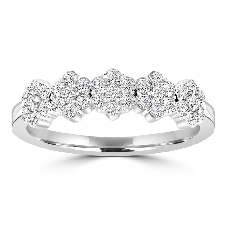 0.5ct GH I1 Diamond Cluster Ring in 9K White Gold